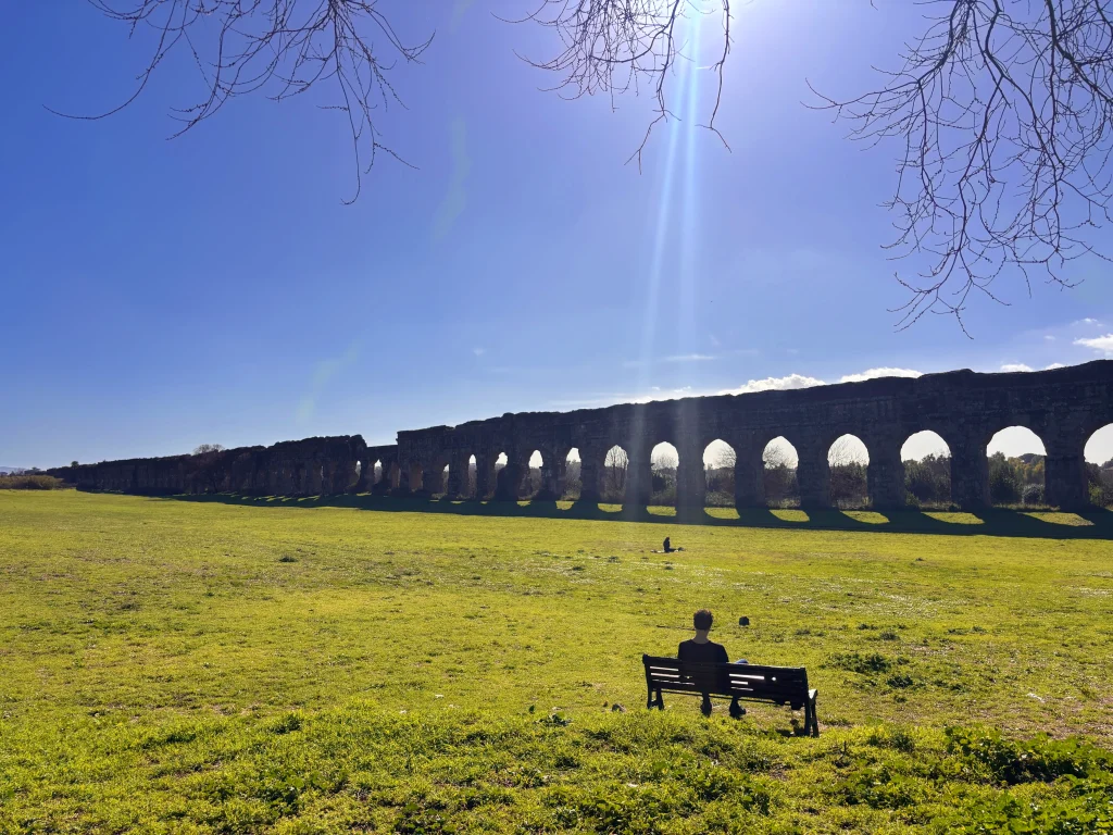 Roman aqueducts in Parco degli Acquedotti Rome landscape